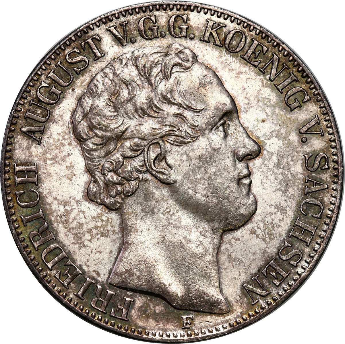 Niemcy, Saksonia. Fryderyk August II (1836-1854). Dwutalar = 3 1/2 guldena 1853 F, Drezno